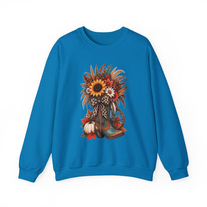 FALL COWGIRL BOOT Unisex Heavy Blend™ Crewneck Sweatshirt