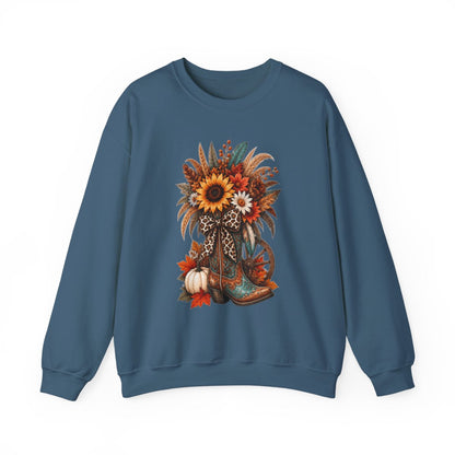 FALL COWGIRL BOOT Unisex Heavy Blend™ Crewneck Sweatshirt