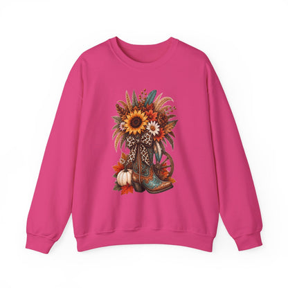 FALL COWGIRL BOOT Unisex Heavy Blend™ Crewneck Sweatshirt