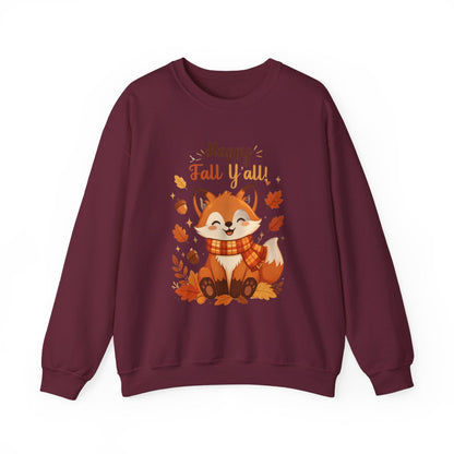 HAPPY FALL YALL FOX Unisex Heavy Blend™ Crewneck Sweatshirt