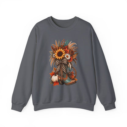 FALL COWGIRL BOOT Unisex Heavy Blend™ Crewneck Sweatshirt