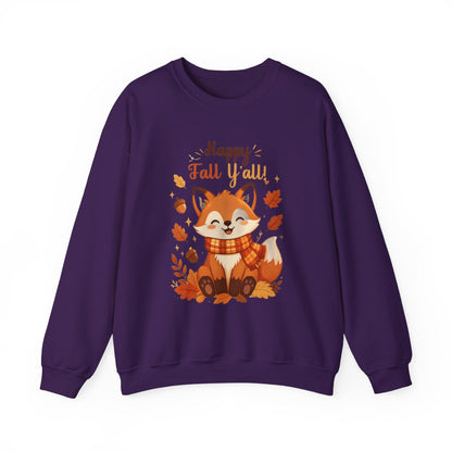 HAPPY FALL YALL FOX Unisex Heavy Blend™ Crewneck Sweatshirt