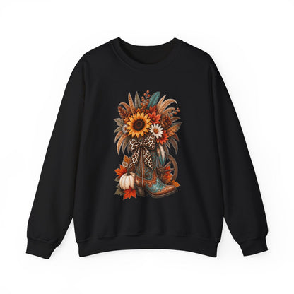 FALL COWGIRL BOOT Unisex Heavy Blend™ Crewneck Sweatshirt