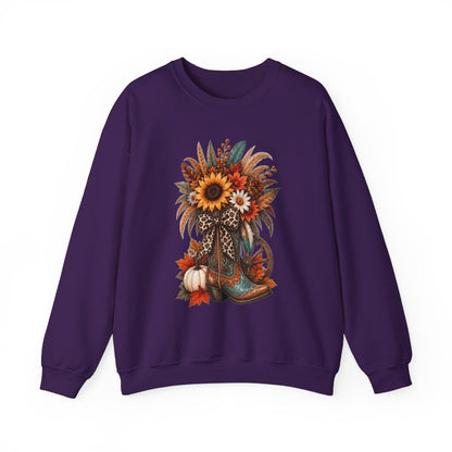 FALL COWGIRL BOOT Unisex Heavy Blend™ Crewneck Sweatshirt