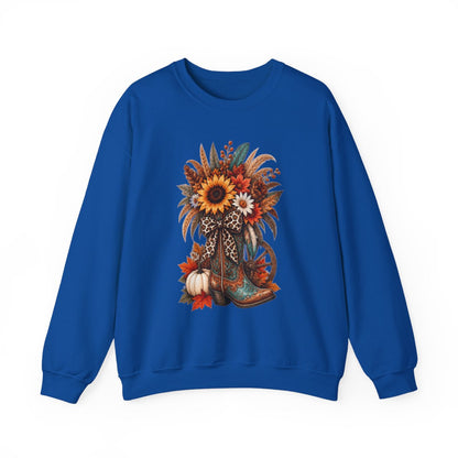 FALL COWGIRL BOOT Unisex Heavy Blend™ Crewneck Sweatshirt