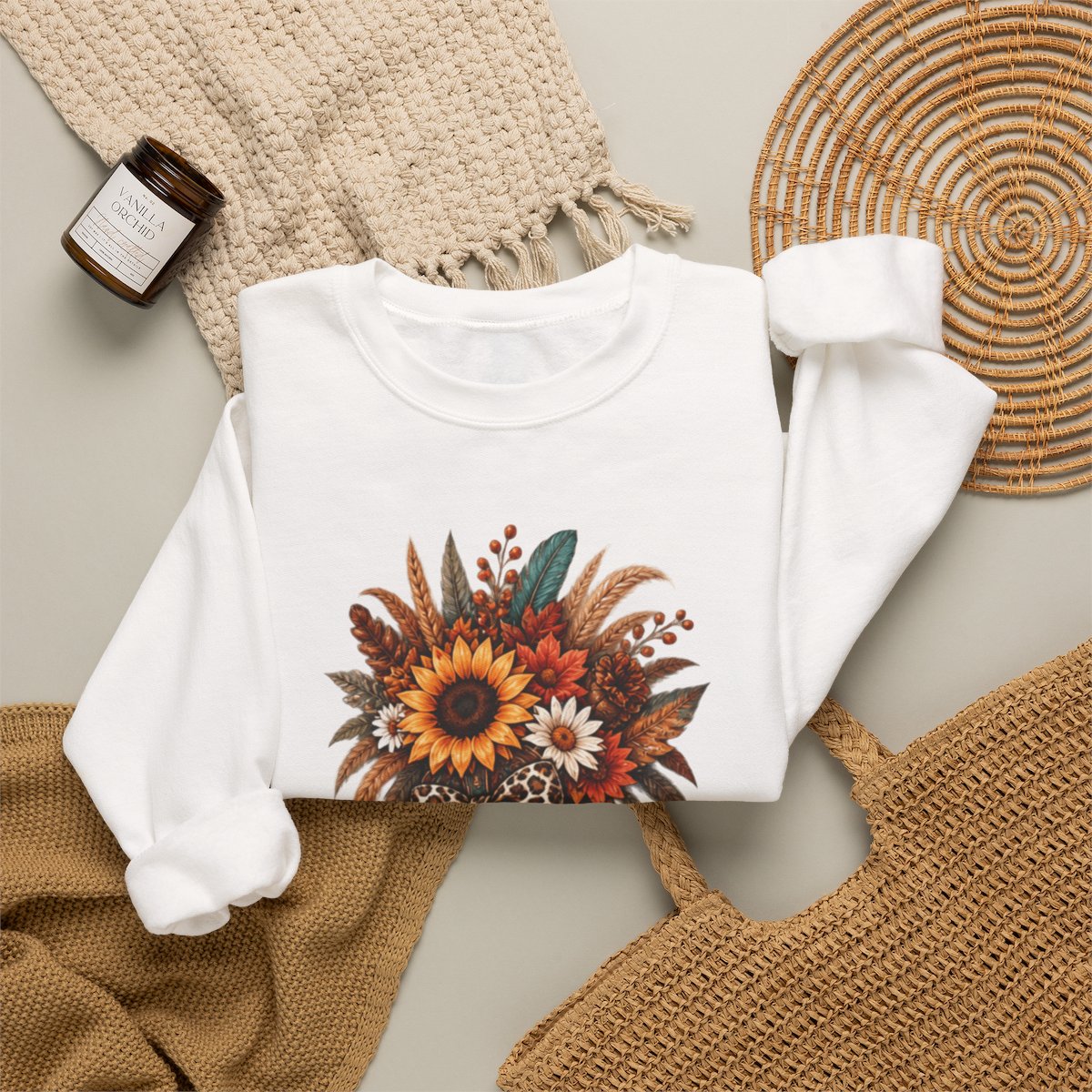 FALL COWGIRL BOOT Unisex Heavy Blend™ Crewneck Sweatshirt
