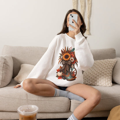 FALL COWGIRL BOOT Unisex Heavy Blend™ Crewneck Sweatshirt